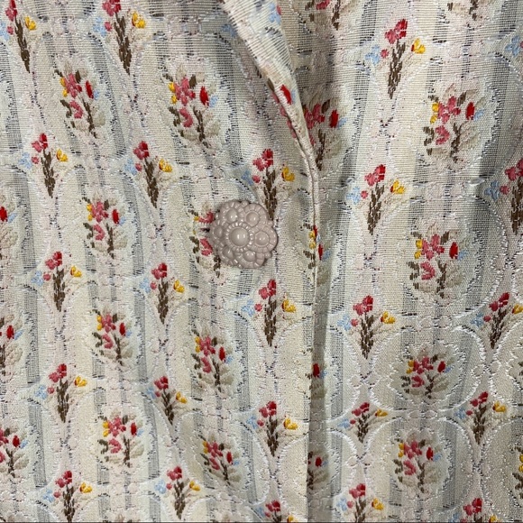 Sag Harbor Cream Floral Long Two Button Plus Size Blazer 16 - Picture 3 of 5